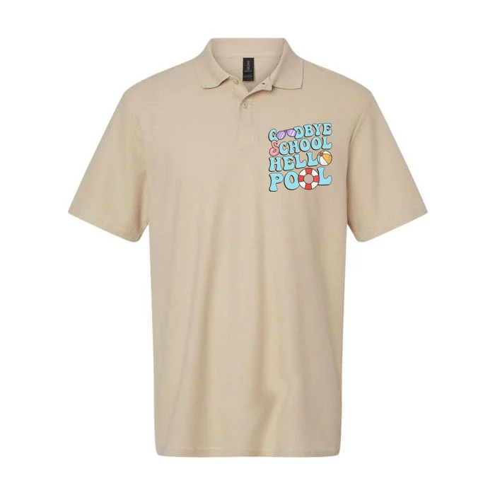 Goodbye School Hello Pool Summer Break Last Day of School Softstyle Adult Sport Polo