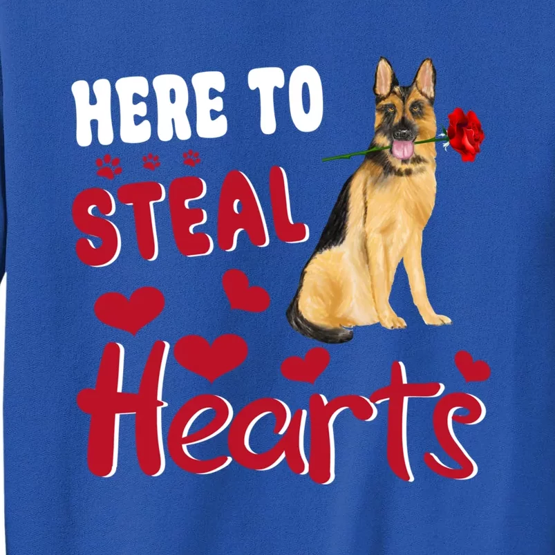 Ger Shepherd Here To Steal Hearts Dog Valentines Day Gift Tall Sweatshirt