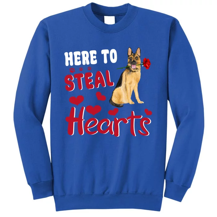 Ger Shepherd Here To Steal Hearts Dog Valentines Day Gift Tall Sweatshirt