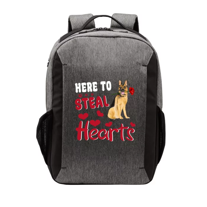 Ger Shepherd Here To Steal Hearts Dog Valentines Day Gift Vector Backpack