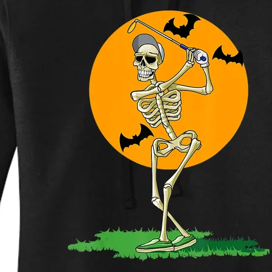 Golfing Skeleton Halloween Golf Halloween Golfer Women's Pullover Hoodie