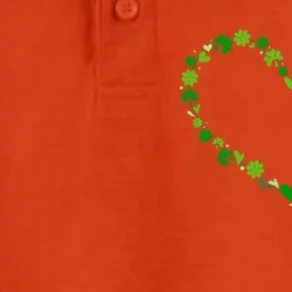 Green Shamrock Heart For St Patricks Day Celebration Outfit Cool Gift Dry Zone Grid Performance Polo