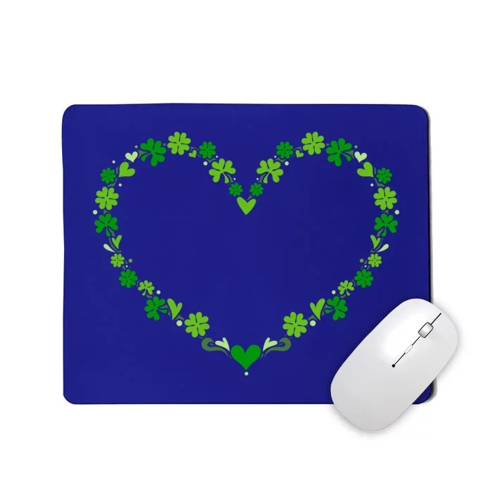 Green Shamrock Heart For St Patricks Day Celebration Outfit Cool Gift Mousepad