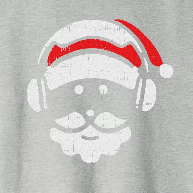 Gamer Santa Headphone Christmas Pajama Cool Gaming XMas Women's Crop Top Tee