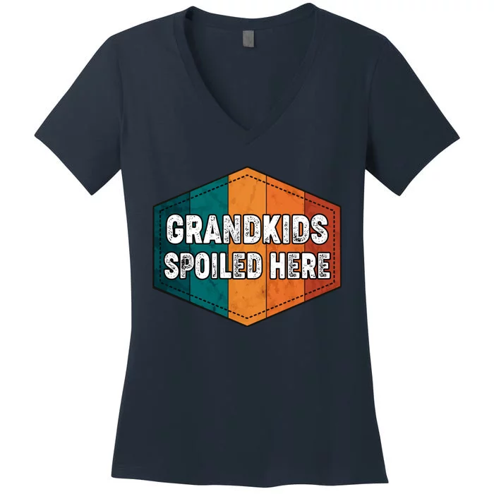 Grandkids Spoiled Here Women's V-Neck T-Shirt