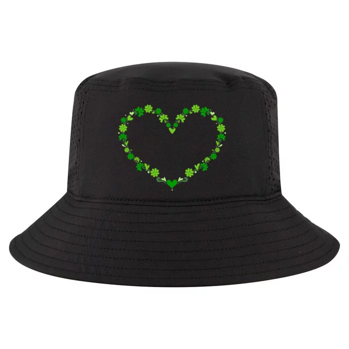 Green shamrock heart for St Patricks day celebration outfit Cool Comfort Performance Bucket Hat