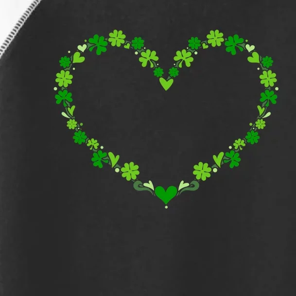 Green shamrock heart for St Patricks day celebration outfit Toddler Fine Jersey T-Shirt