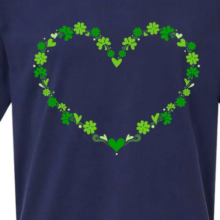 Green shamrock heart for St Patricks day celebration outfit Sueded Cloud Jersey T-Shirt