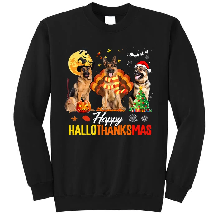 German Shepherd Hallothanksmas Halloween Thanksgiving Xmas Tall Sweatshirt