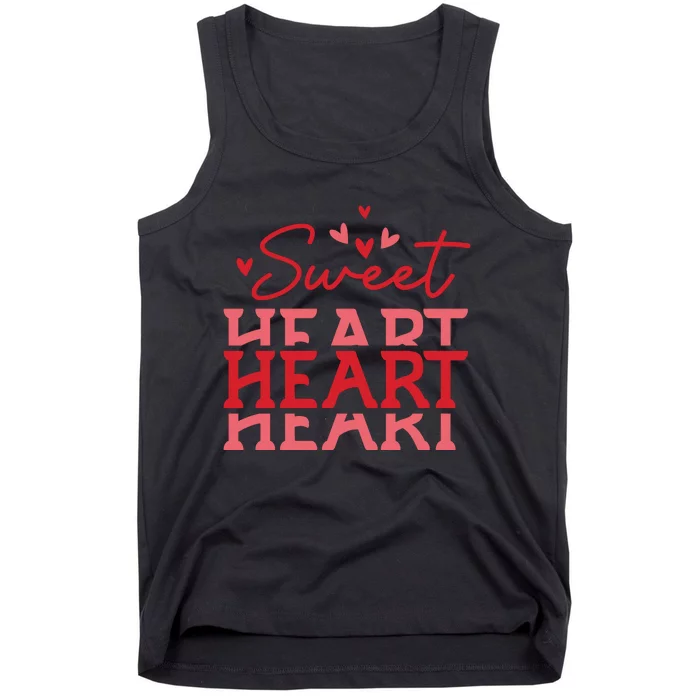 Groovy Sweet Heart Retro Valentine's Day Gift Tank Top