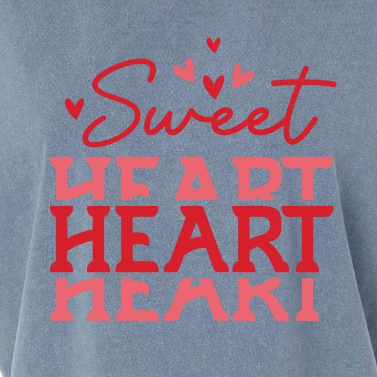 Groovy Sweet Heart Retro Valentine's Day Gift Garment-Dyed Women's Muscle Tee