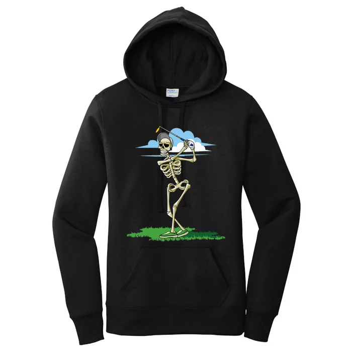 Golfing Skeleton Halloween Golf Halloween Golfer Women's Pullover Hoodie