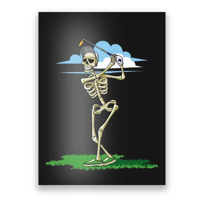 Golfing Skeleton Halloween Golf Halloween Golfer Poster