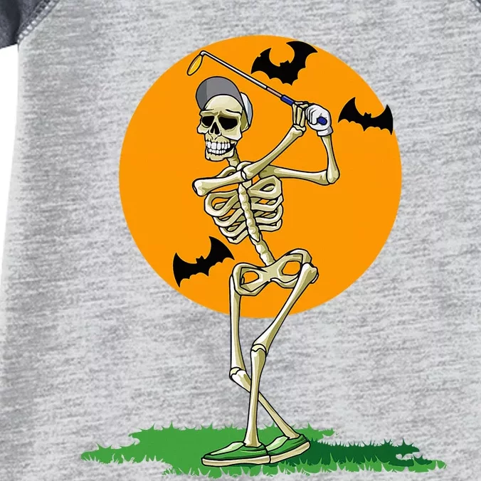 Golfing Skeleton Halloween Golf Halloween Golfer Infant Baby Jersey Bodysuit