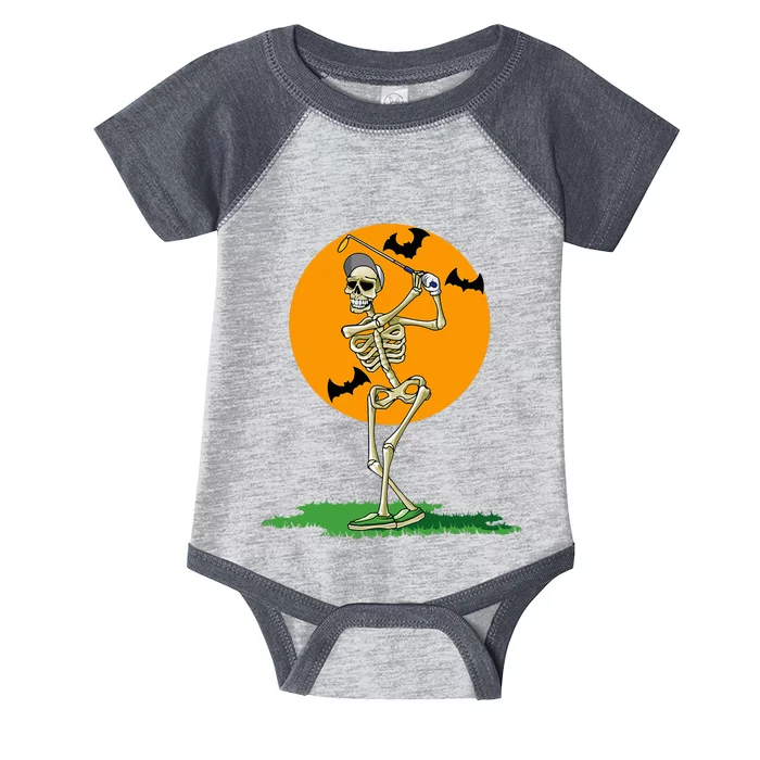 Golfing Skeleton Halloween Golf Halloween Golfer Infant Baby Jersey Bodysuit