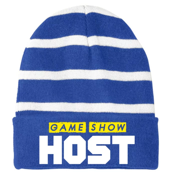 Game Show Host Quiz Games Trivia Night Gift Striped Beanie with Solid Band