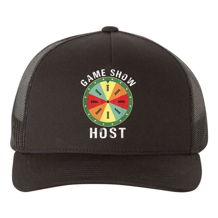 Game Show Host Trivia Board Game Night Questions Vintage Yupoong Adult 5-Panel Trucker Hat