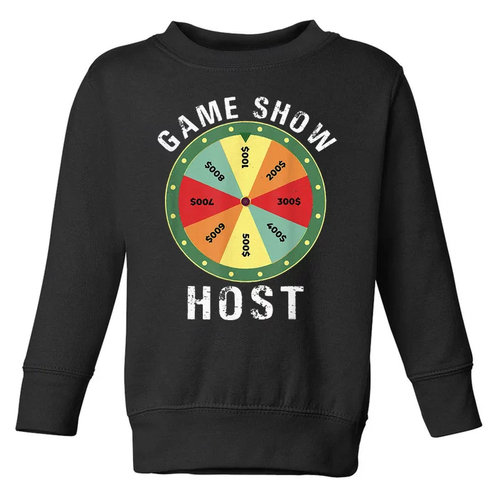 Game Show Host Trivia Board Game Night Questions Vintage Toddler Sweatshirt