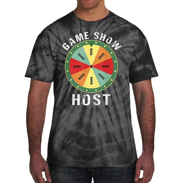 Game Show Host Trivia Board Game Night Questions Vintage Tie-Dye T-Shirt