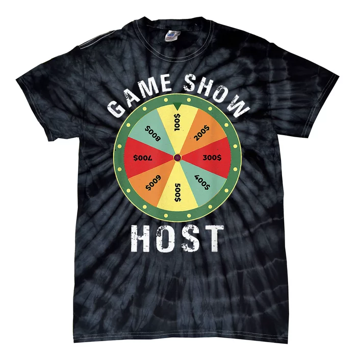 Game Show Host Trivia Board Game Night Questions Vintage Tie-Dye T-Shirt