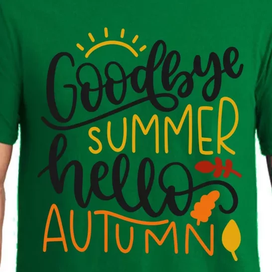 Goodbye Summer Hello Autumn Gift Fall Leaves Teacher Gift Pajama Set