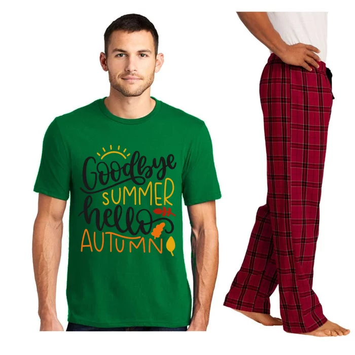 Goodbye Summer Hello Autumn Gift Fall Leaves Teacher Gift Pajama Set