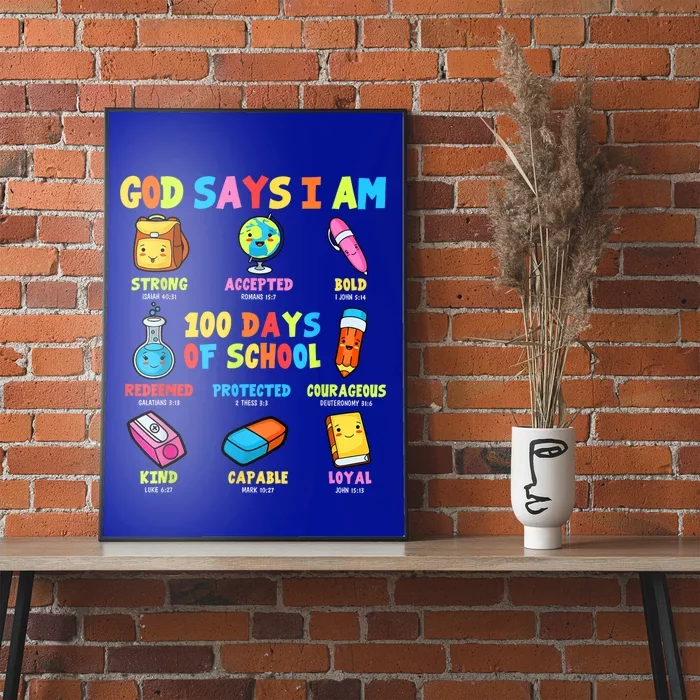 God Says I Am 100 Days Of School Christ Bible Saying Graphic Poster