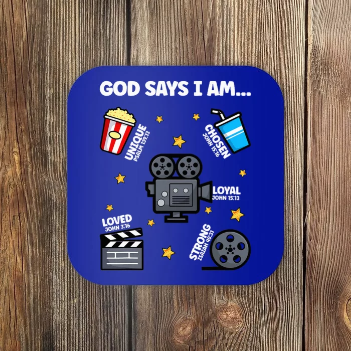 God Says I Am Watching Movie Lover Boy Girl Christian Coaster