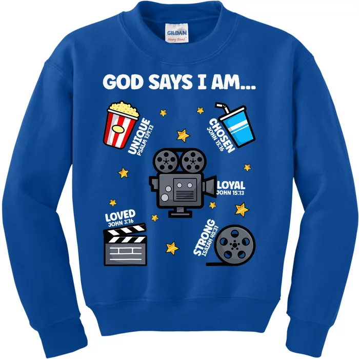 God Says I Am Watching Movie Lover Boy Girl Christian Kids Sweatshirt