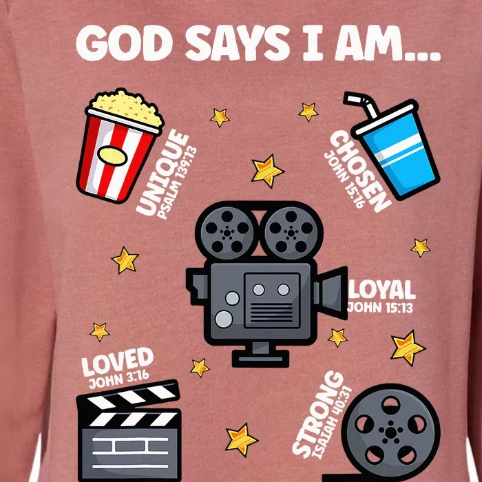 God Says I Am Watching Movie Lover Boy Girl Christian Womens California Wash Sweatshirt