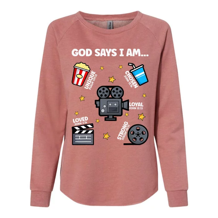 God Says I Am Watching Movie Lover Boy Girl Christian Womens California Wash Sweatshirt