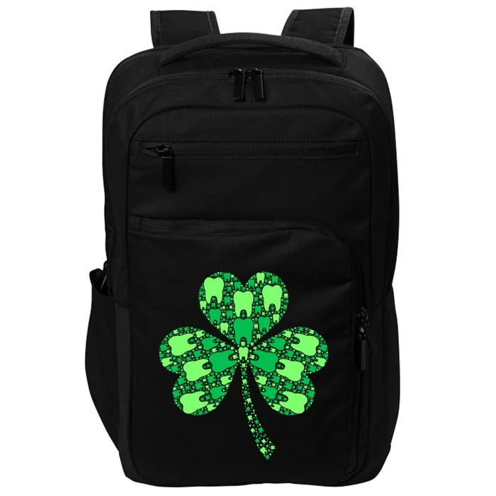 Green Shamrock Irish Dentist Tooth St Patrick's Day Dental Gift Impact Tech Backpack