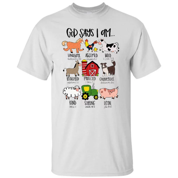 God Says I Am Animal Farms Funny Christian Lover Girls Tall T-Shirt