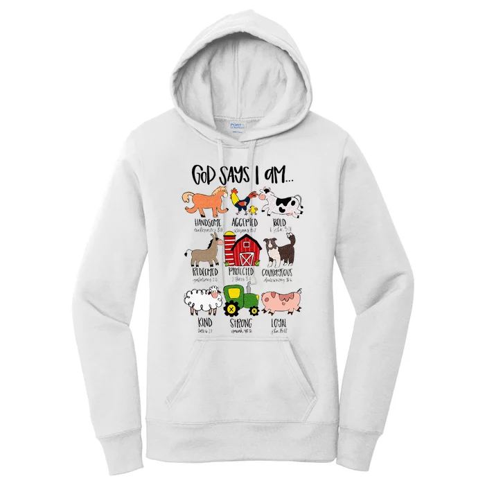 God Says I Am Animal Farms Funny Christian Lover Girls Women's Pullover Hoodie