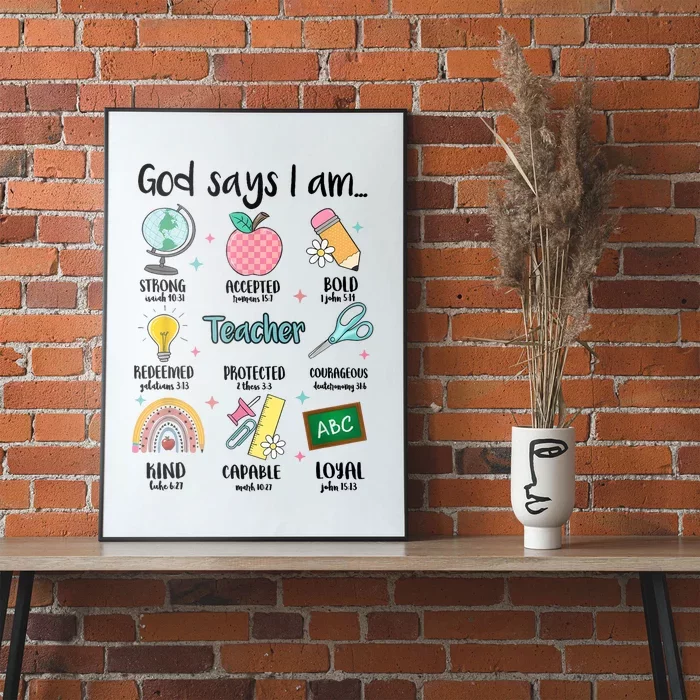 God Says I Am Teacher Life Poster