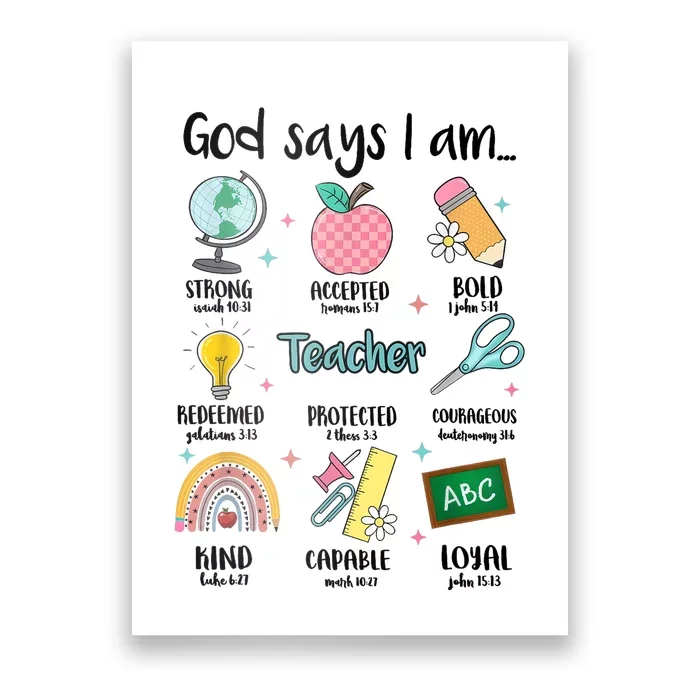 God Says I Am Teacher Life Poster