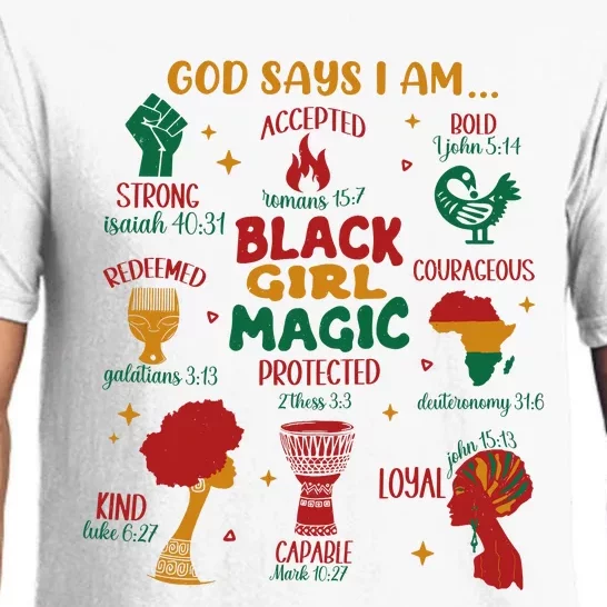 God Says I Am Black Christian Woman Pajama Set