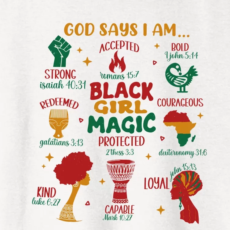 God Says I Am Black Christian Woman Women's Crop Top Tee