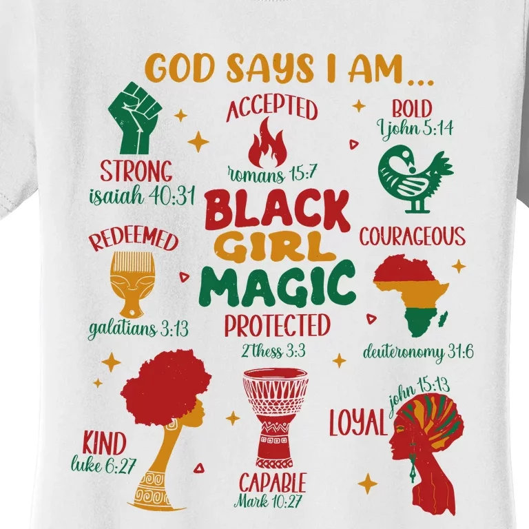 God Says I Am Black Christian Woman Women's T-Shirt