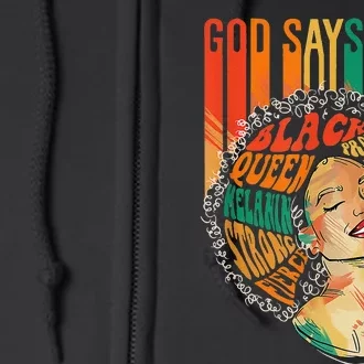 God Says I Am Afro African American Black  History Full Zip Hoodie