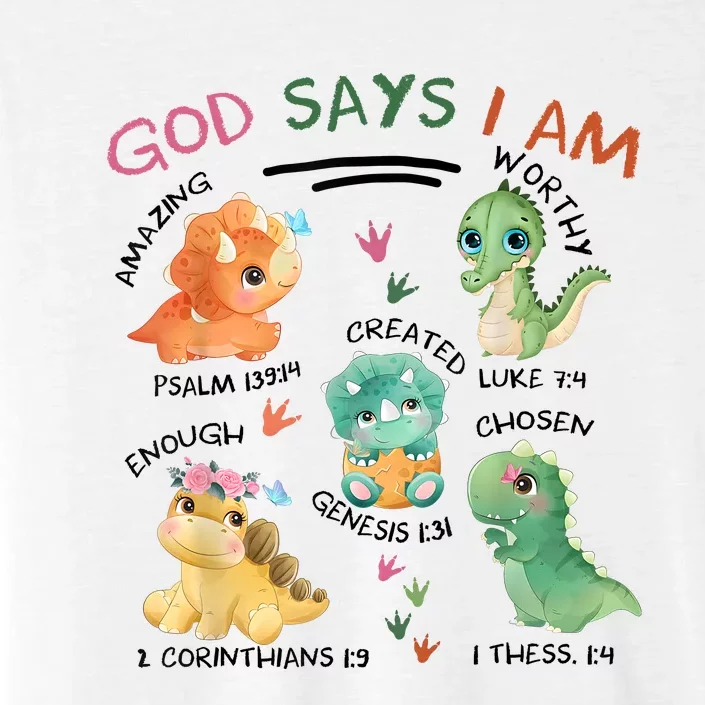 God Says I Am Cute Dinosaur Lovers Bible Christian Kids Boy ChromaSoft Performance T-Shirt