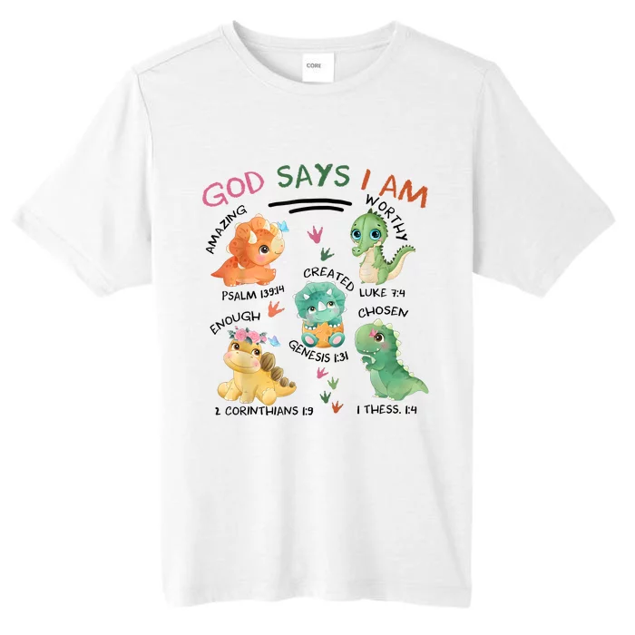 God Says I Am Cute Dinosaur Lovers Bible Christian Kids Boy ChromaSoft Performance T-Shirt