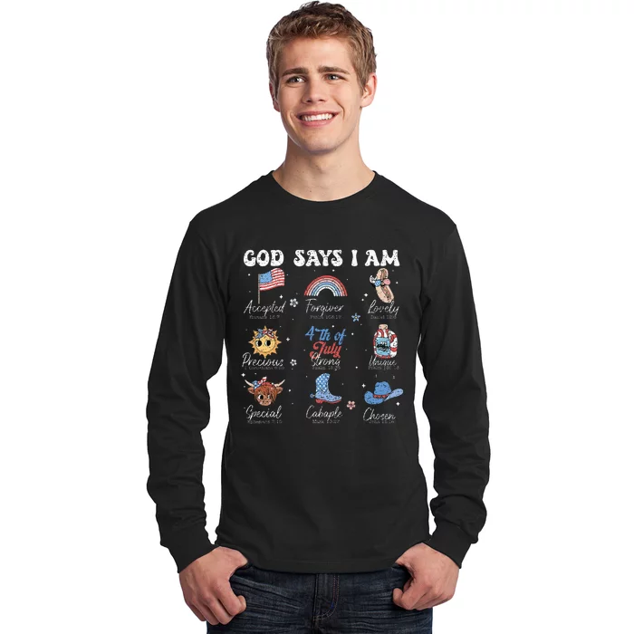 God Says I Am Funny July 4th Bible Verse Christian Long Sleeve Shirt