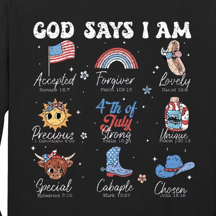 God Says I Am Funny July 4th Bible Verse Christian Long Sleeve Shirt