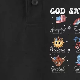 God Says I Am Funny July 4th Bible Verse Christian Dry Zone Grid Performance Polo