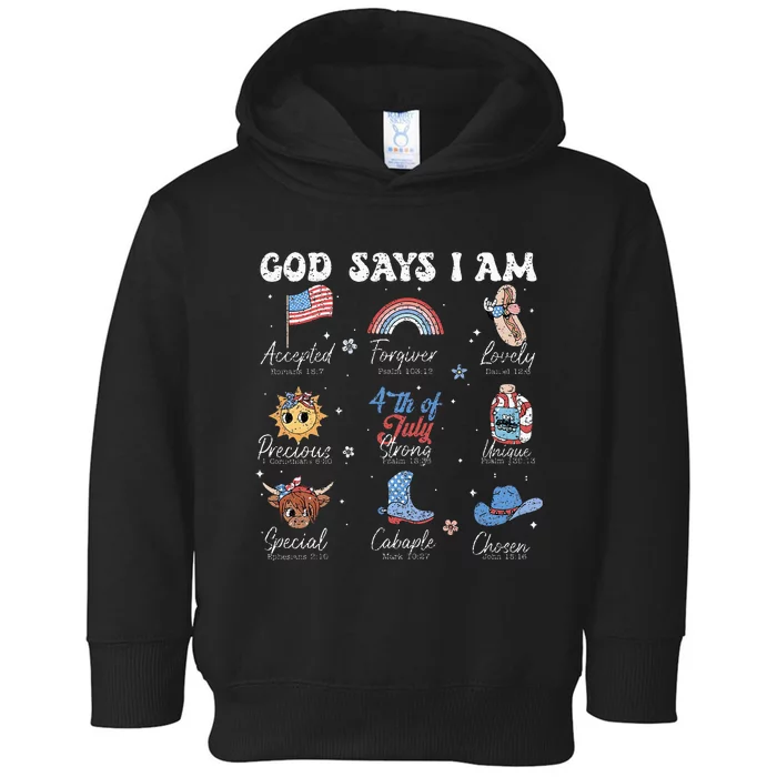 God Says I Am Funny July 4th Bible Verse Christian Toddler Hoodie