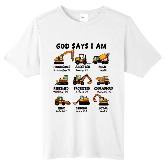 God Says I Am... Construction Trucks Bible Verses ChromaSoft Performance T-Shirt