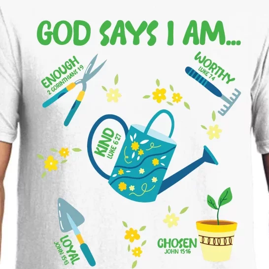 God Says I Am Gardening Lover Women Christian Pajama Set