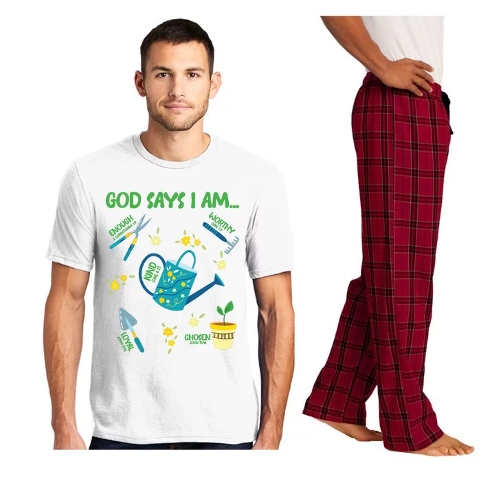 God Says I Am Gardening Lover Women Christian Pajama Set