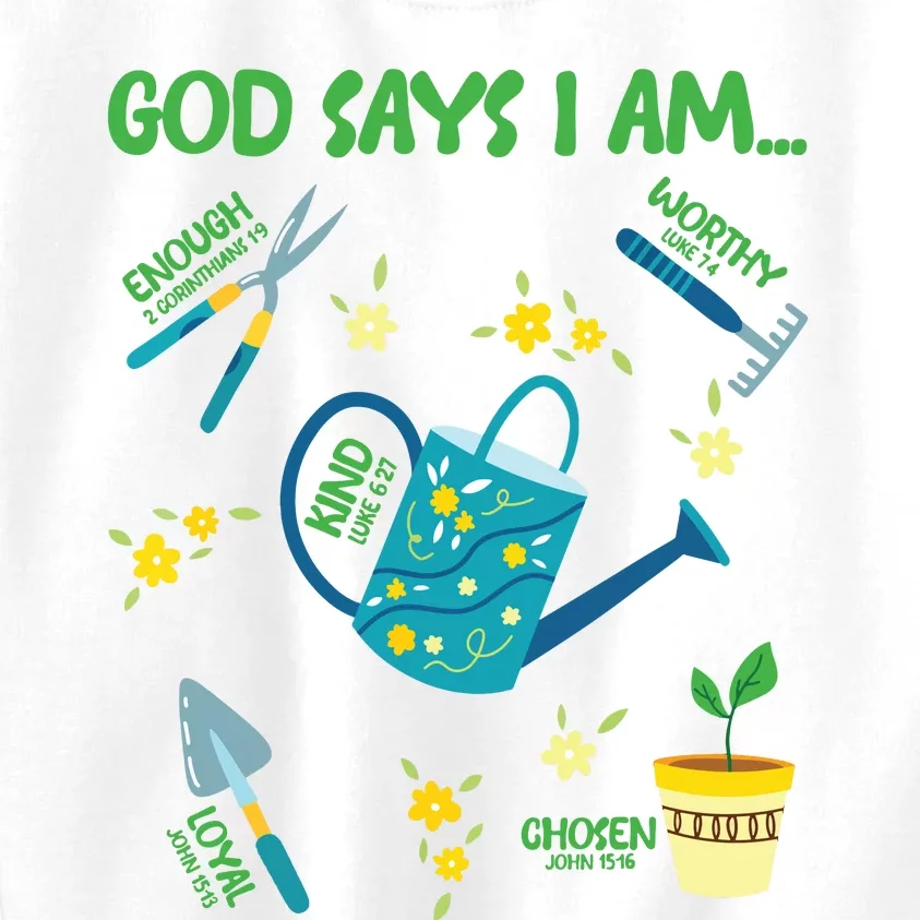 God Says I Am Gardening Lover Women Christian Kids Sweatshirt